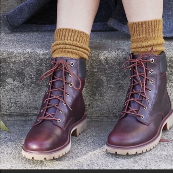 Timberland Womens Jayne 6-Inch Waterproof Burgundy Boot - 7 - Picture 2 of 13